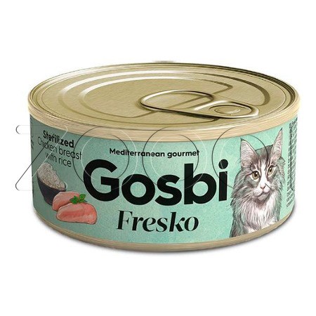 Gosbi Fresko Sterilized для стерилизованных кошек (куриная грудка, рис)