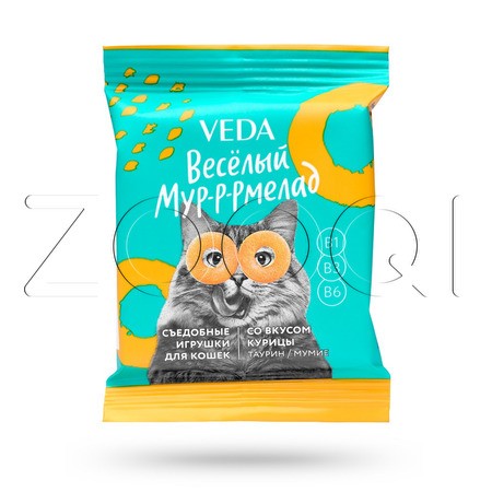 VEDA Лакомство для кошек «Веселый Мур-р-рмелад» со вкусом курицы, 6 г