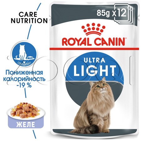 Royal Canin Ultra Light (мелкие кусочки в желе), 85 г