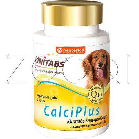 Unitabs CalciPlus с Q10 для собак для зубов и костей