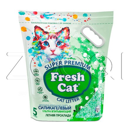 Fresh Cat Впитывающий силикагелевый наполнитель «Летняя прохлада», 5 л