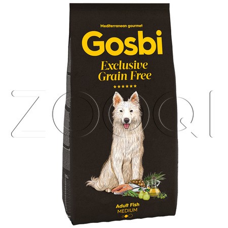 Gosbi Exclusive Grain Free Adult Fish Medium для взрослых собак всех пород (рыба)