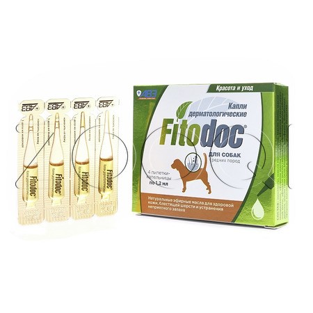 FITODOC Капли дерматологические для кошек и собак, 4 пипетки