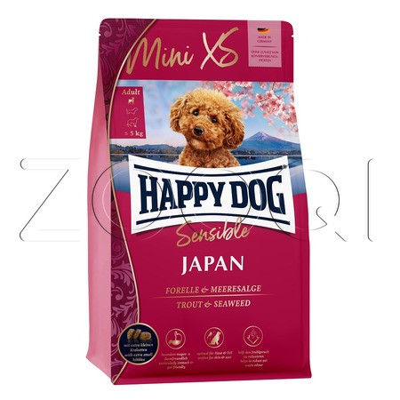 Happy Dog Mini XS Sensible Japan 27/16 (форель, морские водоросли, рис)