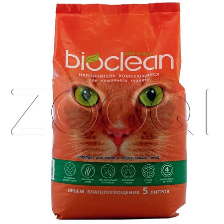 Комкующийся наполнитель для кошачьего туалета Bioclean 5л