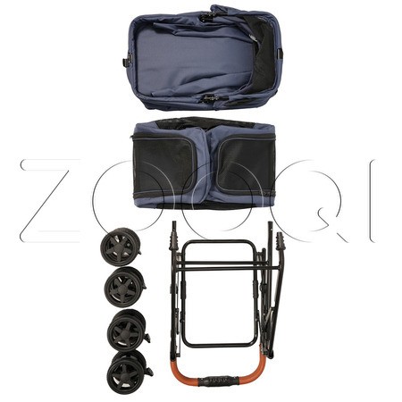 Mr.Kranch Коляска прогулочная двойная для собак и кошек, голубая