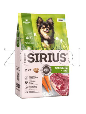 Корм SIRIUS для собак (говядина, рис)