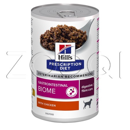 Hill's Prescription Diet Gastrointestinal Biome при расстройствах пищеварения у взрослых собак (курица), 370 г