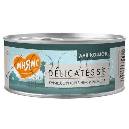 Консерва Мнямс Деликатес для кошек (курица, утка), 70 г