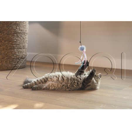 Beeztees Удочка «Шарик с лентой» для кошек, в ассортименте, 47 см