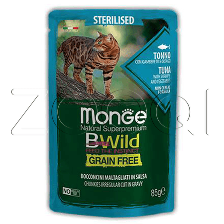Monge Cat BWild Sterilised Tuna & Vegetables (тунец и овощи), 85 г