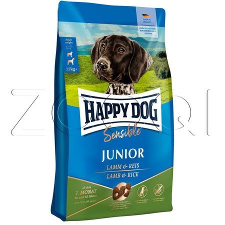 Happy Dog Sensible Junior Lamm & Reis с 7 месяцев