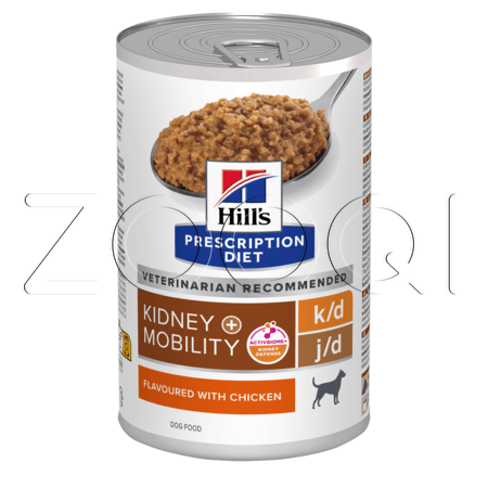Hill's Prescription Diet k/d Kidney + Mobility при заболевании почек и суставов у взрослых собак (курица), 370 г