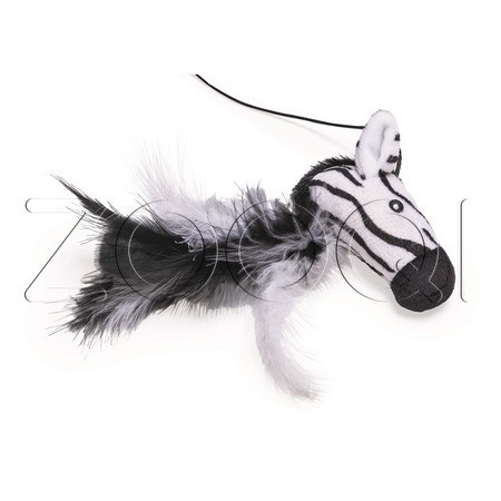 Beeztees Игрушка Удочка «Зебра с перьями» для кошек, 50 см