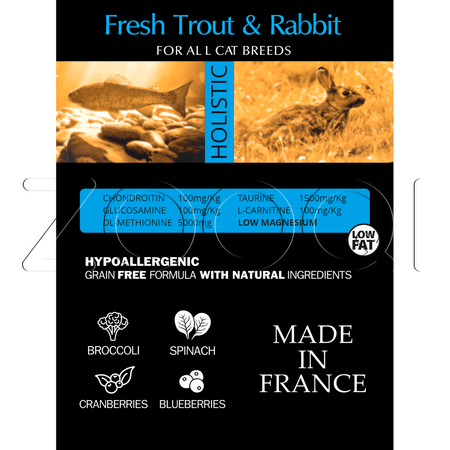 Ambrosia Grain Free Adult Sterilized Fresh Trout & Rabbit для взрослых стерилизованных кошек всех пород (форель, кролик)