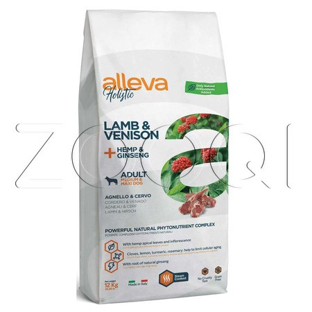 Alleva Holistic Adult Medium & Maxi с ягненком и олениной для взрослых собак средних и крупных пород