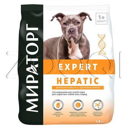 МИРАТОРГ Expert Hepatic для взрослых собак всех пород «Бережная забота о здоровье печени»
