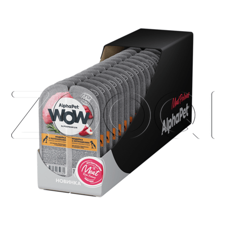 AlphaPet Superpremium для щенков, беременных и кормящих собак (индейка с потрошками нежные ломтики в соусе), 100 г