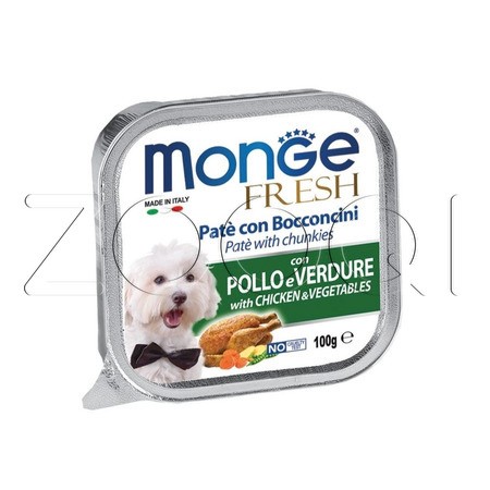 Monge Dog Fresh Chicken & Vegetables (цыпленок, овощи), 100 г