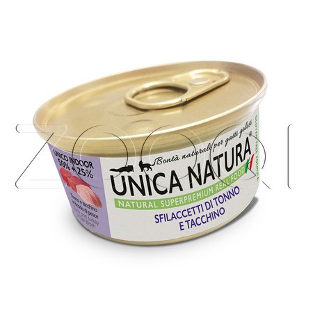 Unica Natura с тунцом и индейкой для кошек, 70 г