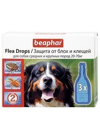 Капли Flea Drops Large Dogs от блох и клещей, 3 шт
