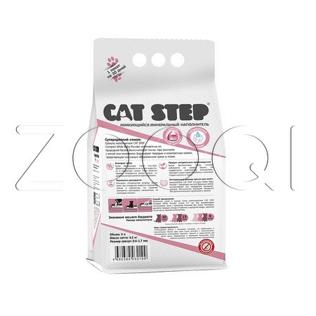 Cat Step Compact White Baby Powder Белый комкующийся минеральный наполнитель (детская пудра) , 5 л