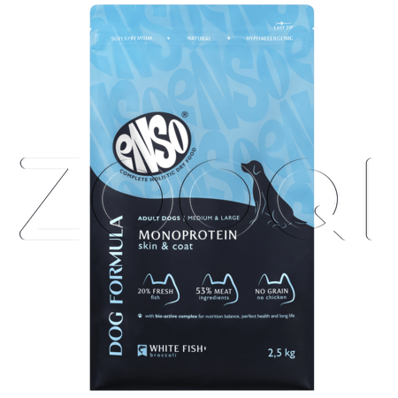 Корм ENSO Dog Formula Monoprotein для собак (белая рыба, брокколи)