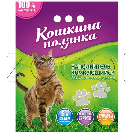 Комкующийся наполнитель премиум-класса «Кошкина Полянка»