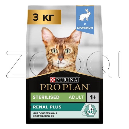 Корм Purina Pro Plan Renal Plus Sterilised Adult для кошек (кролик)