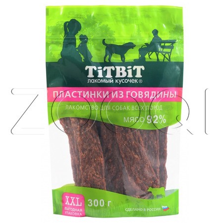 TiTBiT Пластинки из говядины для собак всех пород (XXL выгодная упаковка), 300 г