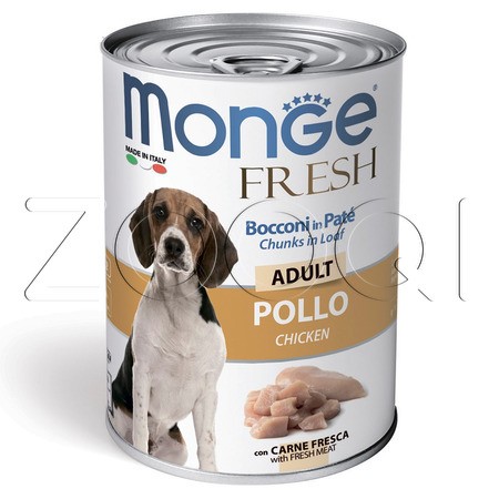 Monge Dog Fresh Adult Chicken для взрослых собак всех пород (курица), 400 г