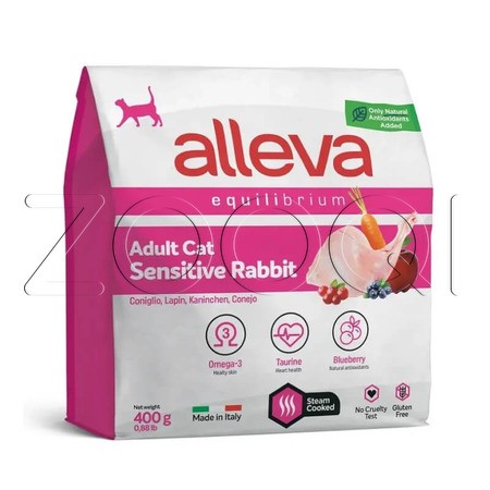 Alleva Equilibrium Sensitive Adult Cat с кроликом для взрослых кошек