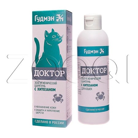 Шампунь «Доктор» с хитозаном для кошек, 200 мл