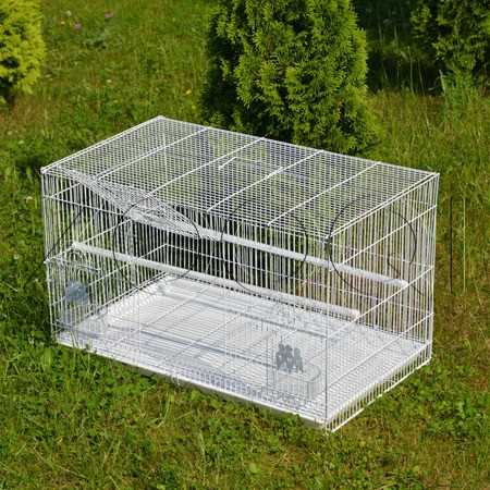 Ekia Клетка для птиц прямоугольная (2 кормушки), 76 х 45 x 45 см