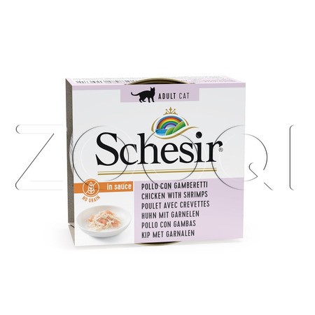 Консерва Schesir Cat для кошек (курица, креветка в соусе), 70 г