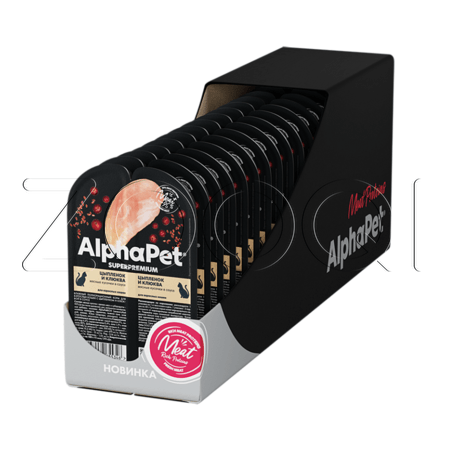 Рагу AlphaPet Superpremium для кошек (цыпленок и клюква в соусе), 80 г