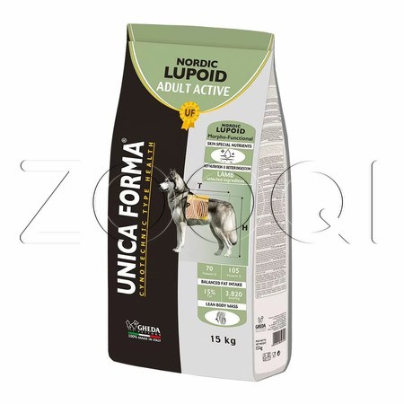 Корм Unica Forma Lupoid Nordic для собак (ягненок), 15 кг