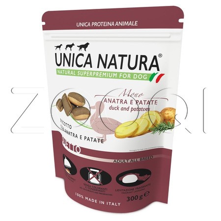 Печенье Unica Natura Mono Duetto с уткой и картофелем для взрослых собак