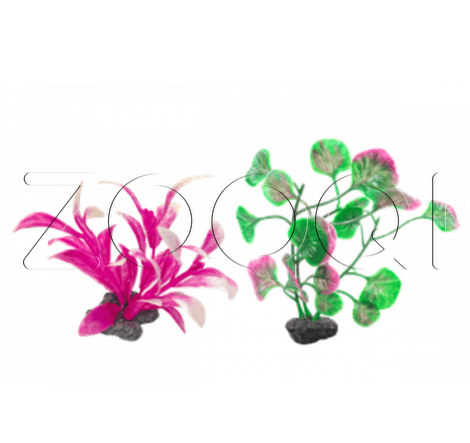 Tetra Набор пластмассовых растений с утяжелителями (розовый) DecoArt Plant XS Pink Refill (2 вида по 3 шт)