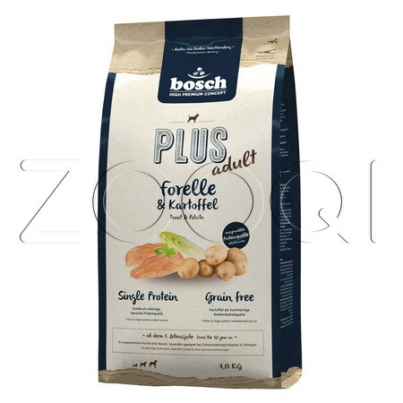 Bosch PLUS Adult Forelle & Kartoffel для взрослых собак всех пород (Форель с картофелем)