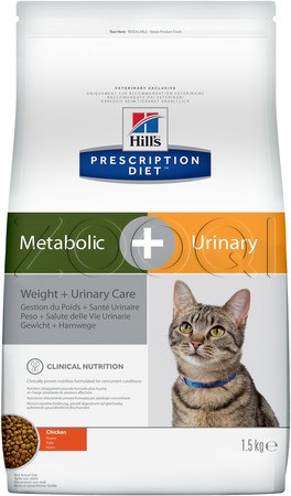 HILL'S Prescription Diet Metabolic + Urinary Feline dry, диетический, при мочекаменной болезни