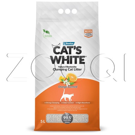 Cat's White Orange наполнитель комкующийся для кошачьего туалета с ароматом апельсина