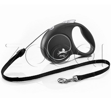 Flexi Рулетка-поводок Black Design S, трос 5 м