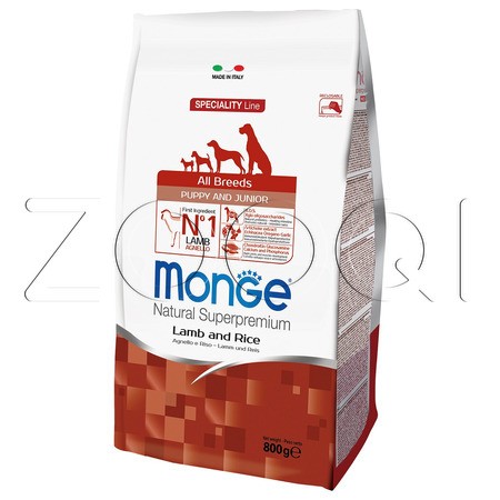 Monge Dog Speciality Line Puppy & Junior Lamb & Rice для щенков всех пород (ягненок, рис)