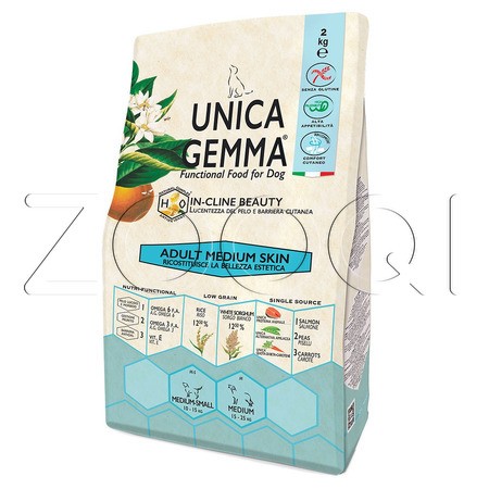 Unica Gemma Adult Medium Skin для взрослых собак средних пород пород (лосось)
