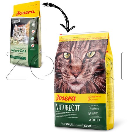 Корм для кошек и котят Josera NatureCat Adult 33/20 (Птица, лосось, травы)