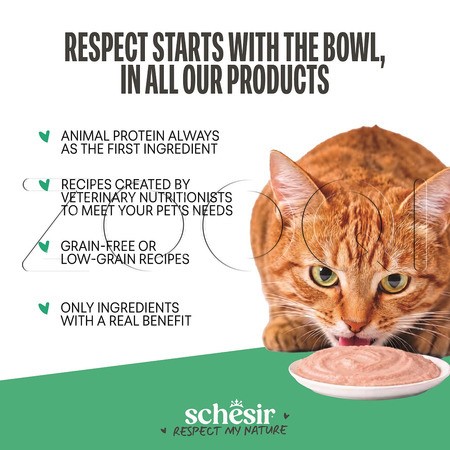 Мусс Schesir Cat Functions Hairball для кошек (курица, печень), 70 г