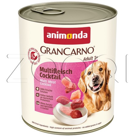 Консерва GranCarno Adult для собак (мультимясной коктейль), 800 г