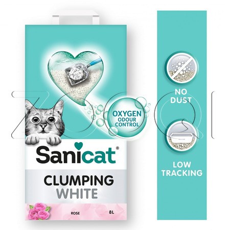 Наполнитель Sanicat Clumping White Rose для кошачьего туалета