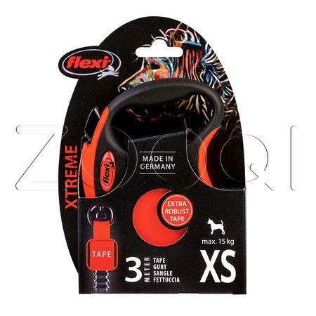 Flexi Поводок-рулетка Xtreme ременная, оранжевая